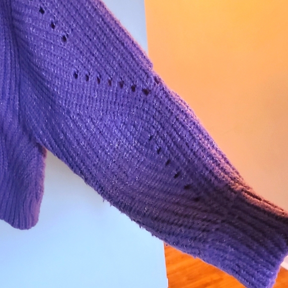 Elizabeth and James Lavender Cableknit Sweater - Picture 5 of 5